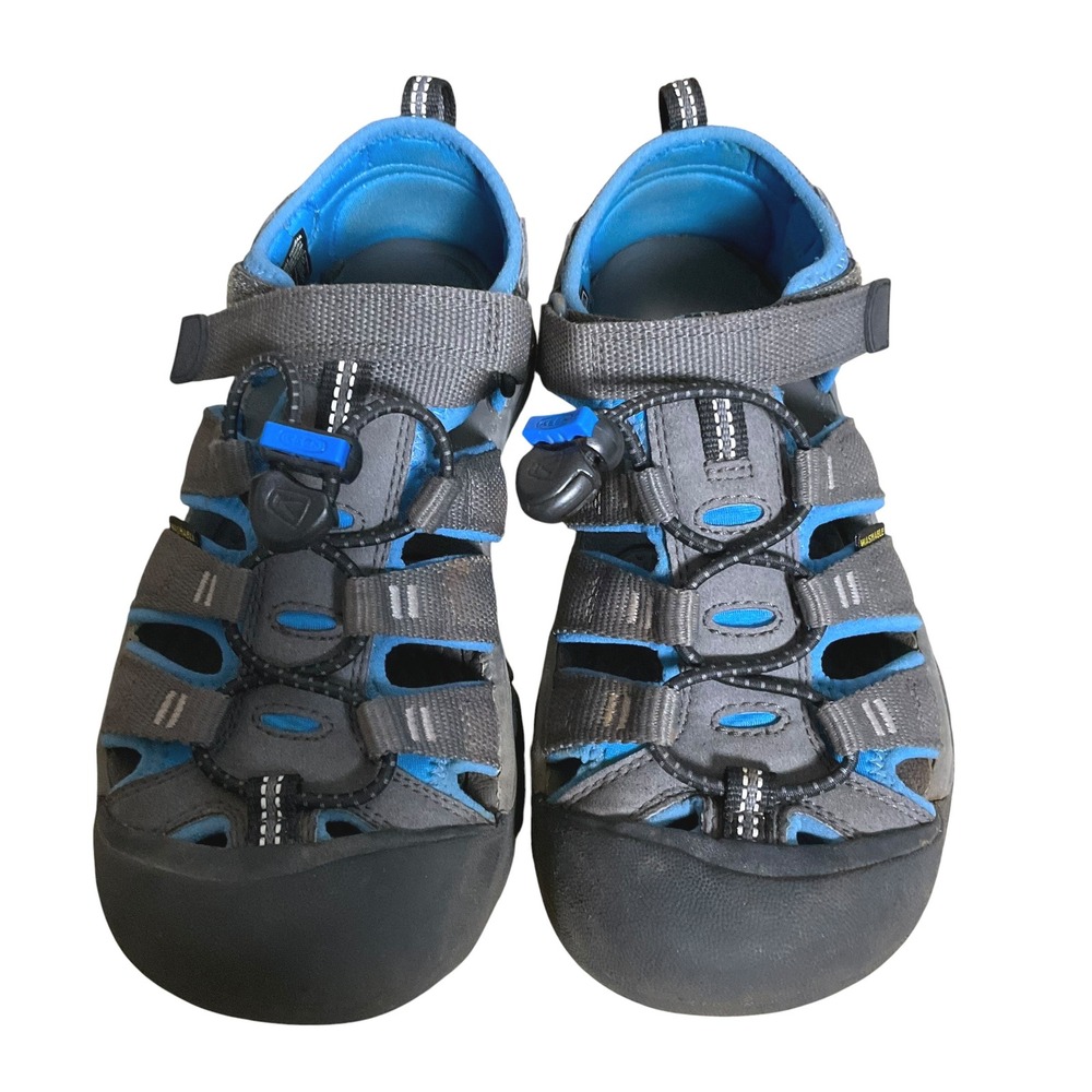 Keen Newport H2 Kids Sandals Grey Blue Waterproof Hiking Water Shoes Size 3